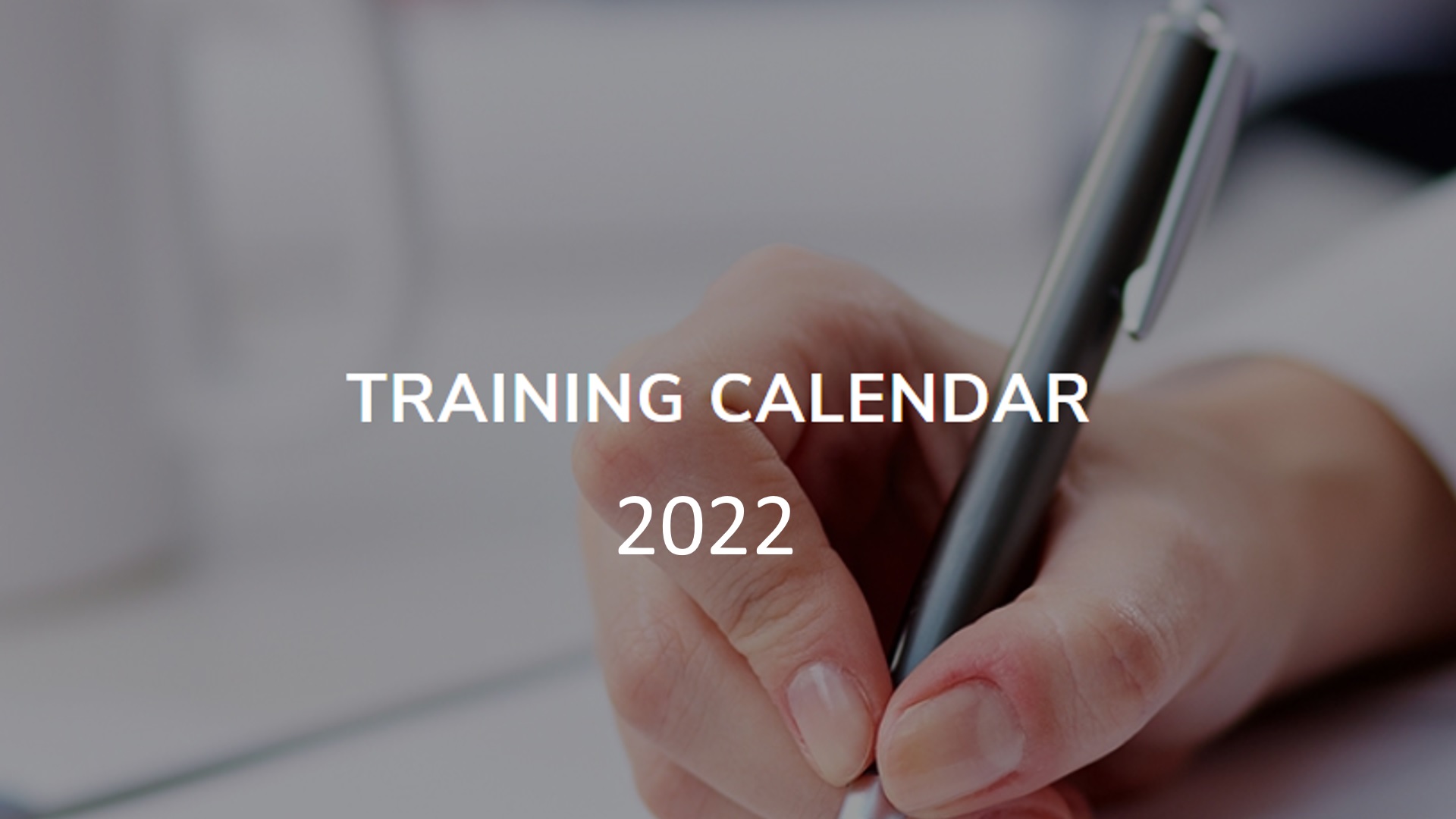 training calendar for 2022